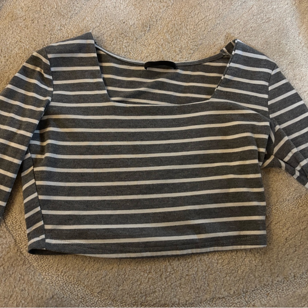 Striped Gray Women's Top